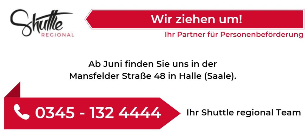shuttle-UMZUG Shuttle regional zieht um Information